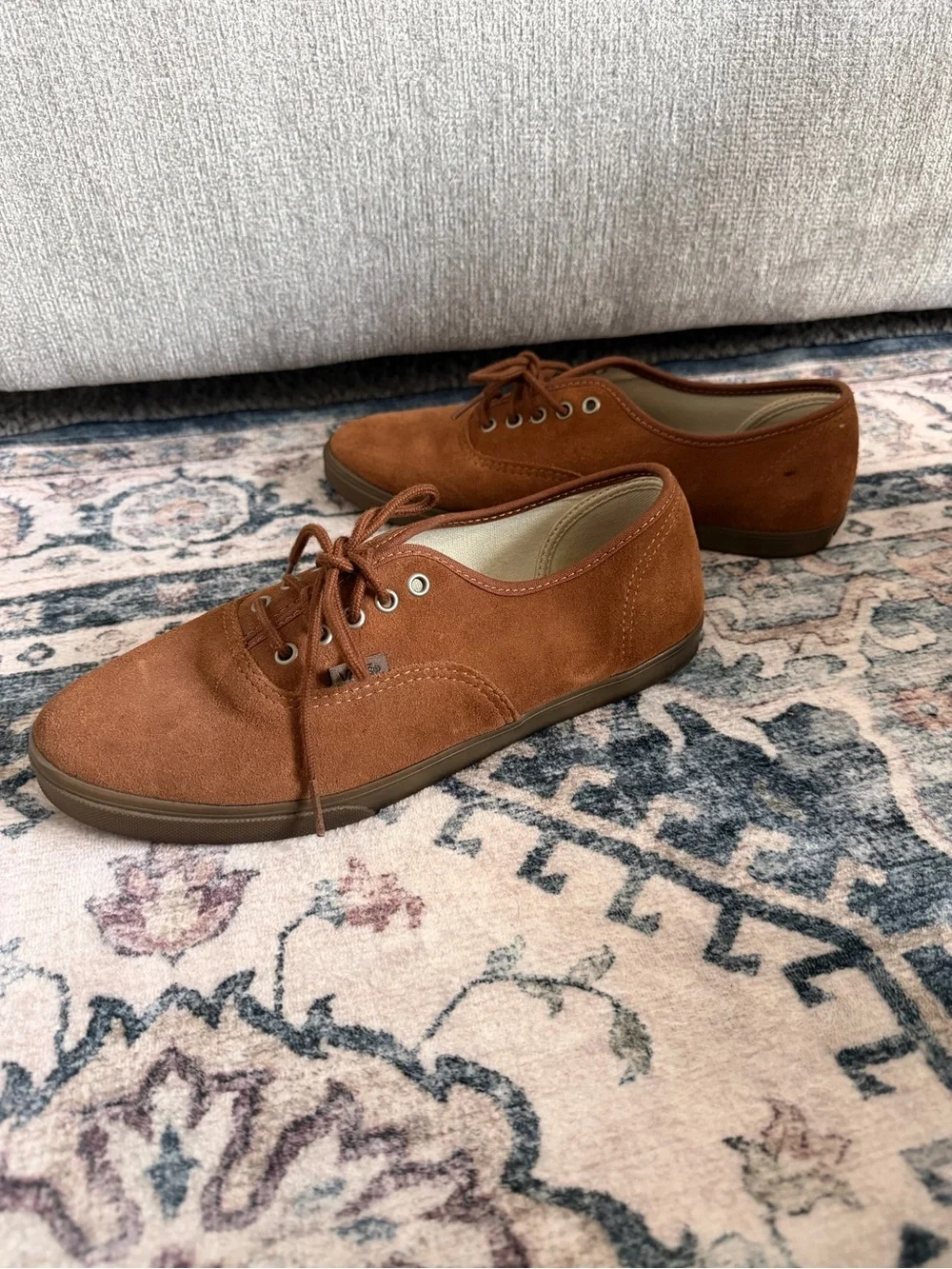 Vans Casual Suede Lace-Up Sneakers in Chestnut Brown
